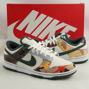 Nike Dunk Low SE Sail Multi Camo Casual Athletic Shoes Men's size 10 DH0957 100